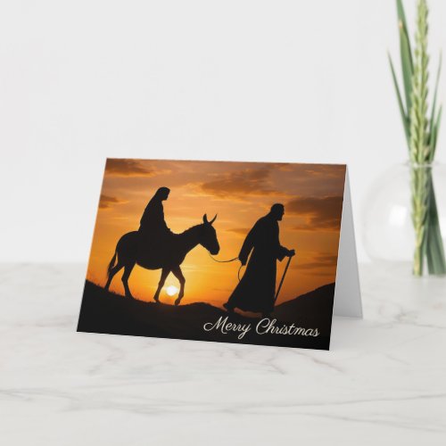 Christmas Joseph and Mary on a Donkey Card