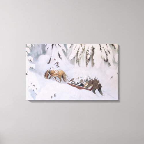 Christmas Journey Through the Snow by Kittelsen Canvas Print