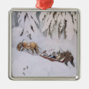 Christmas Journey Through the Snow (by Kittelsen) Metal Ornament