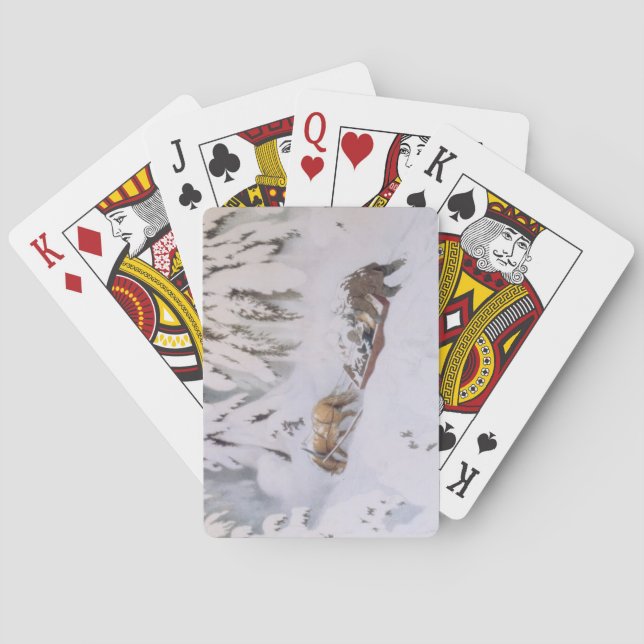 Christmas Journey Through the Snow (by Kittelsen) Poker Cards (Back)
