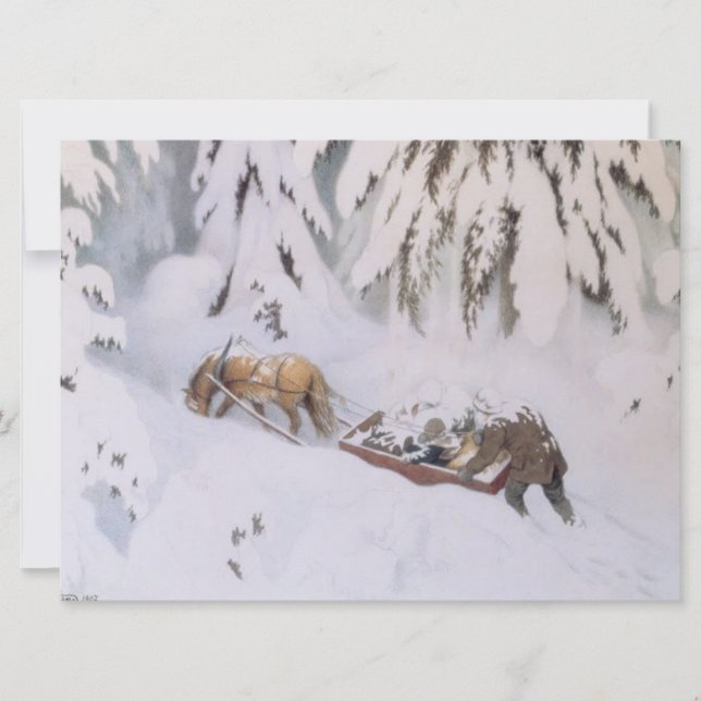 Christmas Journey Through the Snow in Winter Card (Front)