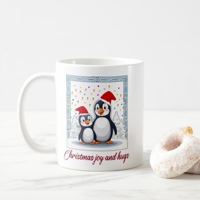 Christmas Joy and Hugs Coffee Mug (With Donut)