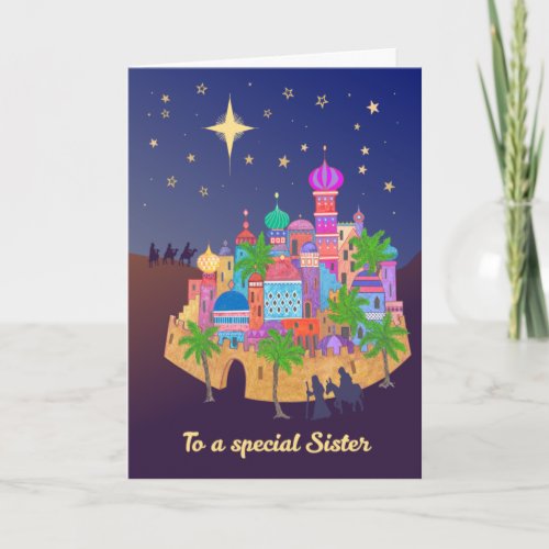 Christmas Joy Bethlehem for Sister Card