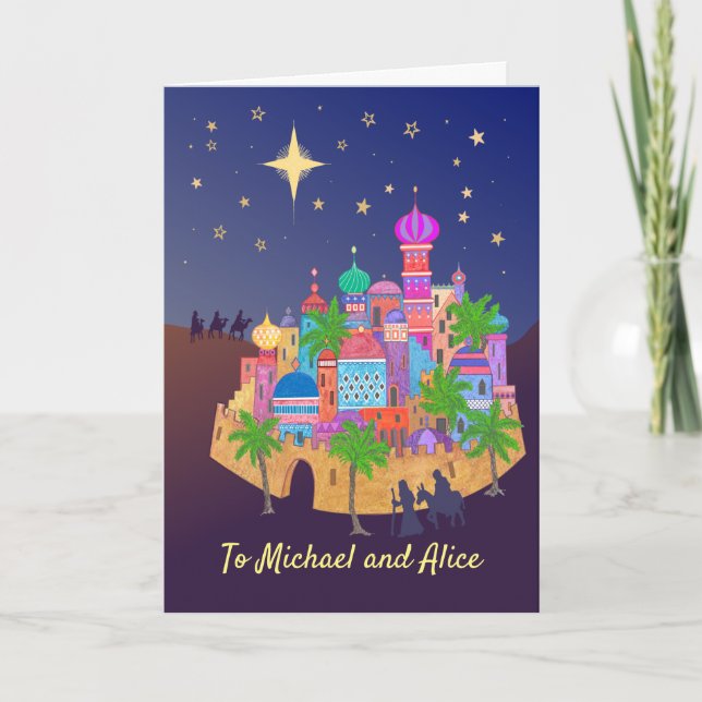 Christmas Joy Bethlehem to Personalize Card (Front)