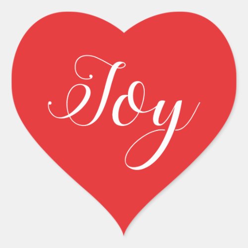 Christmas Joy Bright Red Heart Sticker