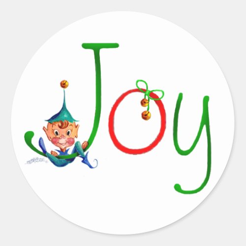 CHRISTMAS JOY by SHARON SHARPE Classic Round Sticker