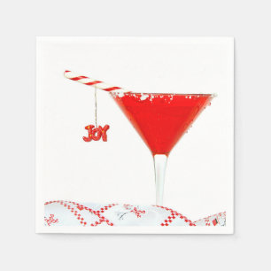 Christmas Joy Cocktail with Candy Cane Napkins