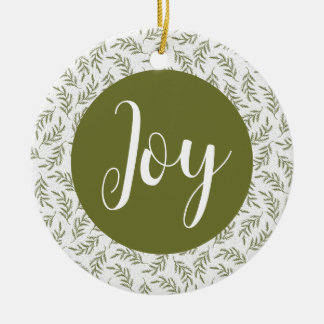 Christmas Joy Custom Family Photo Holiday Ceramic Ornament