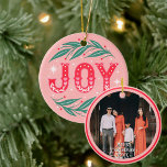 Christmas Joy Custom Photo  Ceramic Ornament