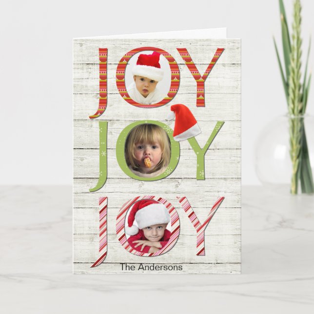 Christmas Joy Custom Photo Holiday Card (Front)