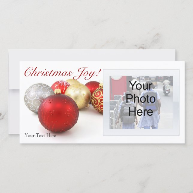 Christmas Joy Customizable Photo Cards (Front)
