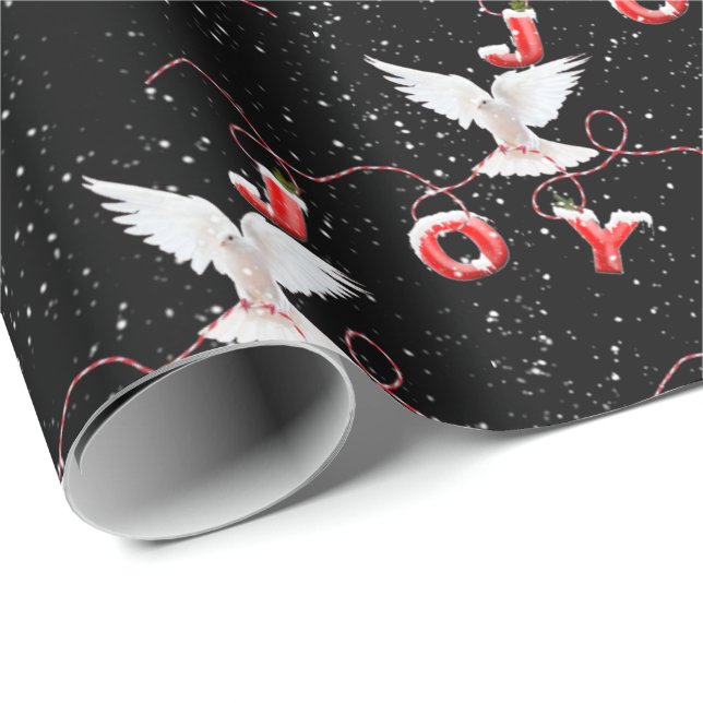 Christmas Joy Dove and Snowflakes Wrapping Paper (Roll Corner)
