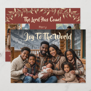 Christmas Joy Elegant Family Multi Photo Holiday Card