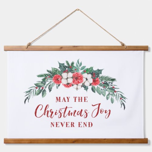 Christmas Joy Evergreen Bouquet Hanging Tapestry