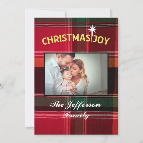 Christmas Joy Family Baby Infant Photo Personalize Holiday Card