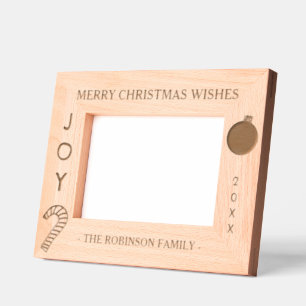 Christmas Joy Family Name 6 x 4, 7 x 5 Photo Engraved Frames