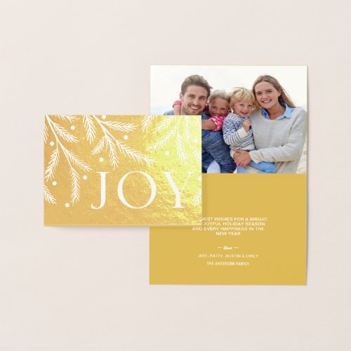 Christmas Joy Gold Foil Holiday Tree Branches Foil Card