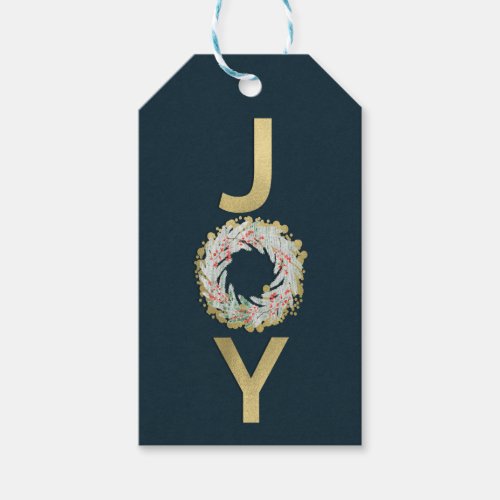 CHRISTMAS JOY Gold Foil Modern Holiday Favor Card Gift Tags