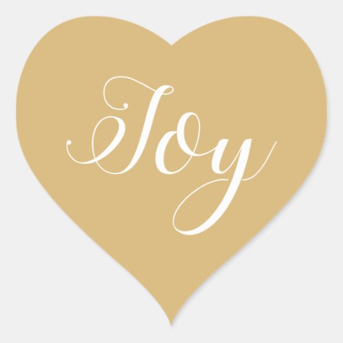 Christmas Joy Gold Yellow Heart Sticker