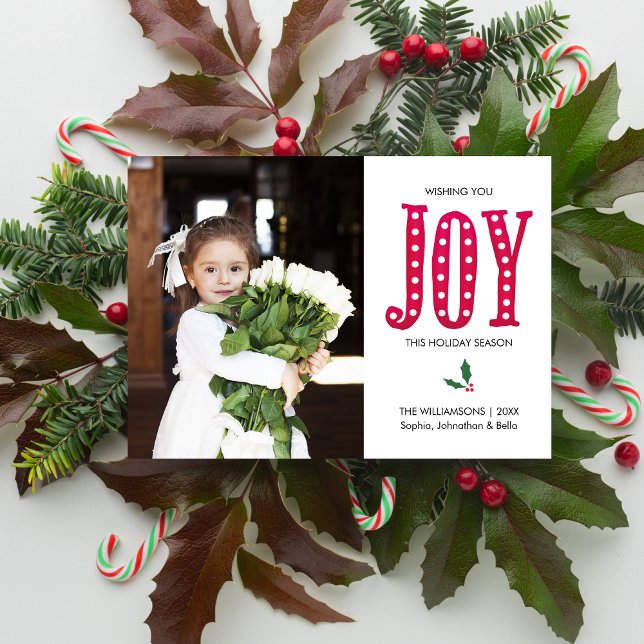 Christmas Joy Hand-lettered Holiday Photo (Creator Uploaded)