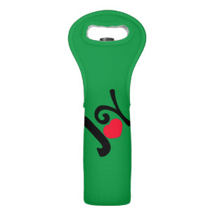 Christmas Joy Heart Wine Bag