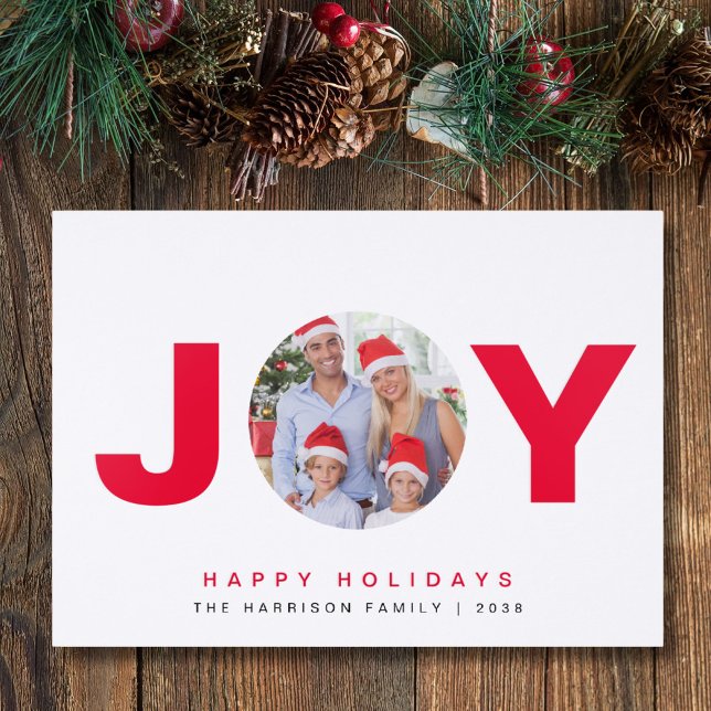 Christmas Joy Holiday Letterpress Photo Cards (Creator Uploaded)