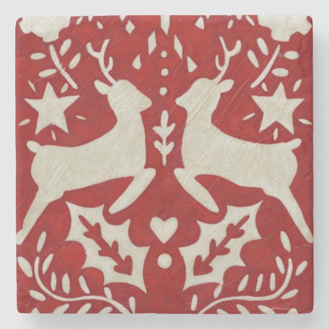 Christmas Joy I Stone Coaster (Front)