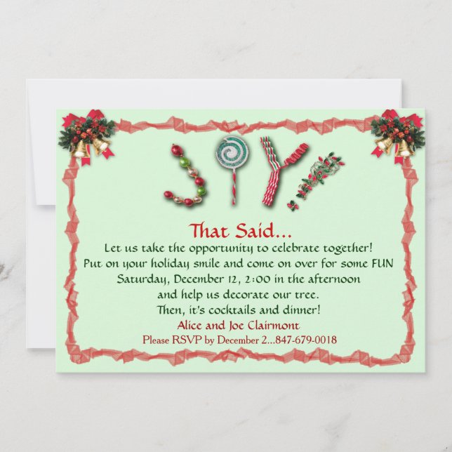 Christmas JOY Invitation (Front)