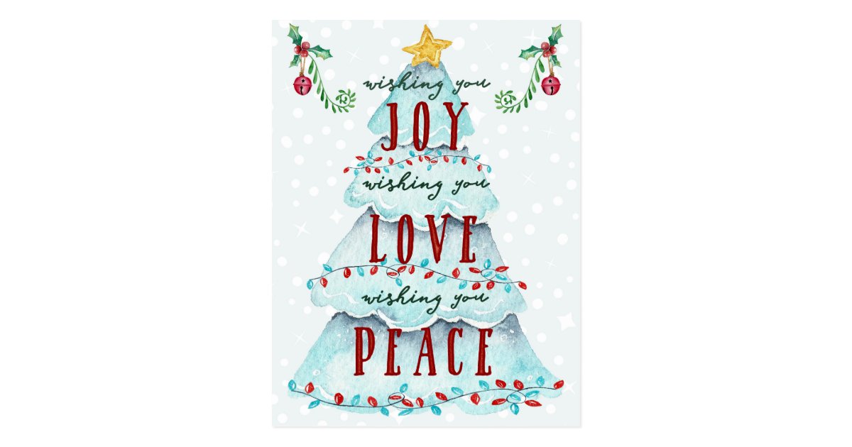 Christmas Joy Love and Peace Postcard | Zazzle.com