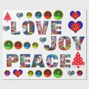 CHRISTMAS JOY LOVE PEACE WRAPPING PAPER
