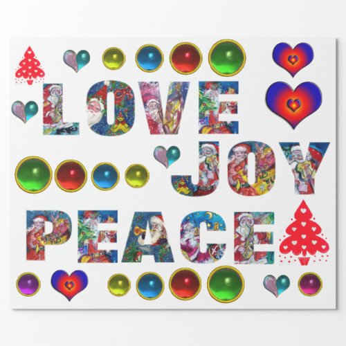 CHRISTMAS JOY LOVE PEACE WRAPPING PAPER