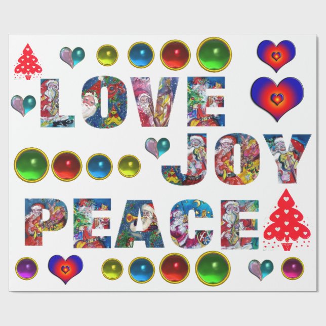 CHRISTMAS JOY LOVE PEACE WRAPPING PAPER (Flat)