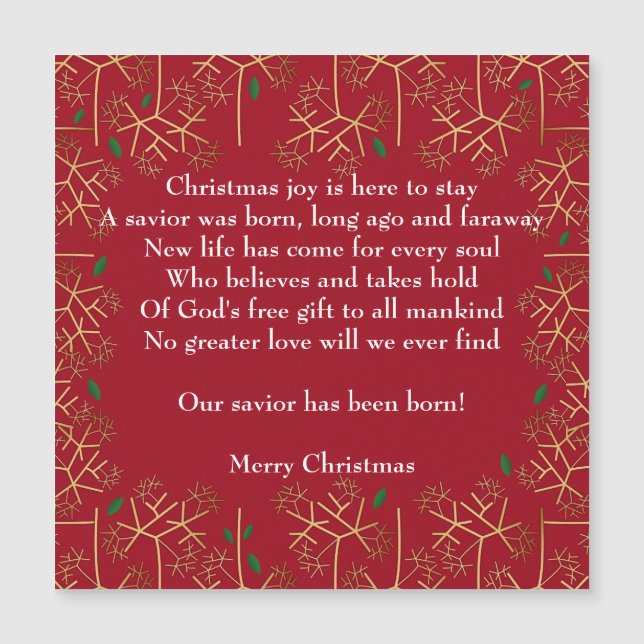 Christmas Joy Magnet Card (Front)