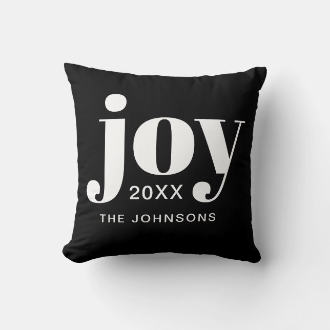 Christmas Joy Modern Minimalist Throw Pillow (Front)