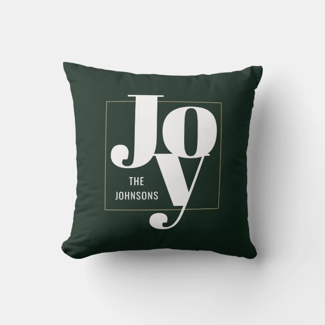 Christmas Joy Modern Minimalist Typography Throw Pillow (Front)