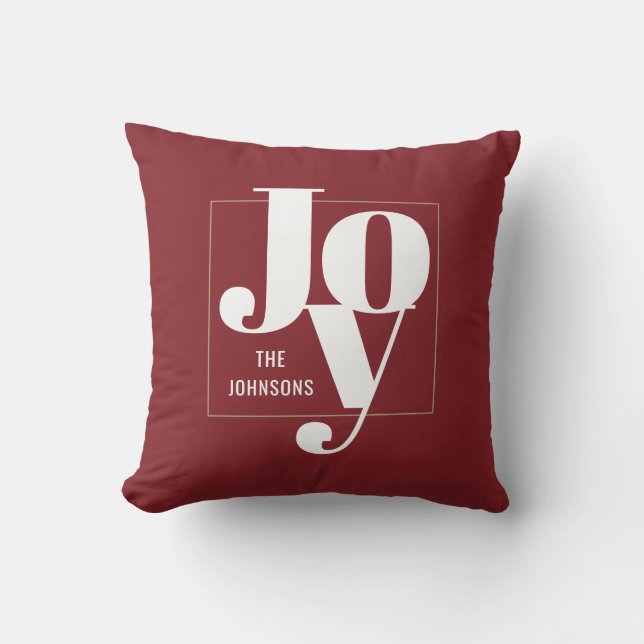 Christmas Joy Modern Minimalist Typography Throw Pillow (Front)