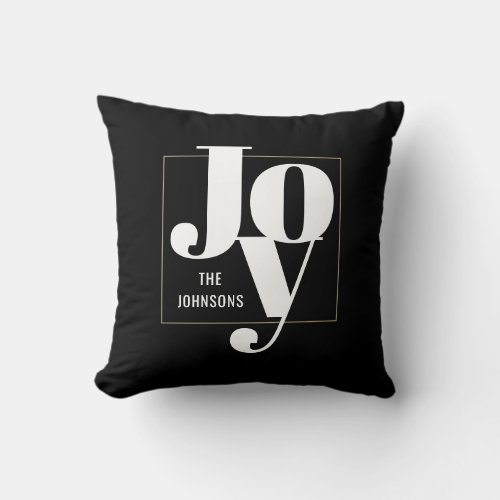 Christmas Joy Modern Minimalist Typography Throw Pillow