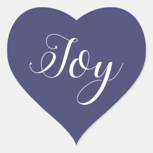 Christmas Joy Navy Blue Heart Sticker