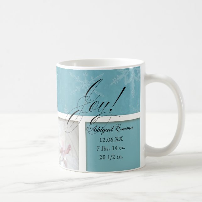 Christmas Joy New Baby Newborn Photograph Mug (Right)