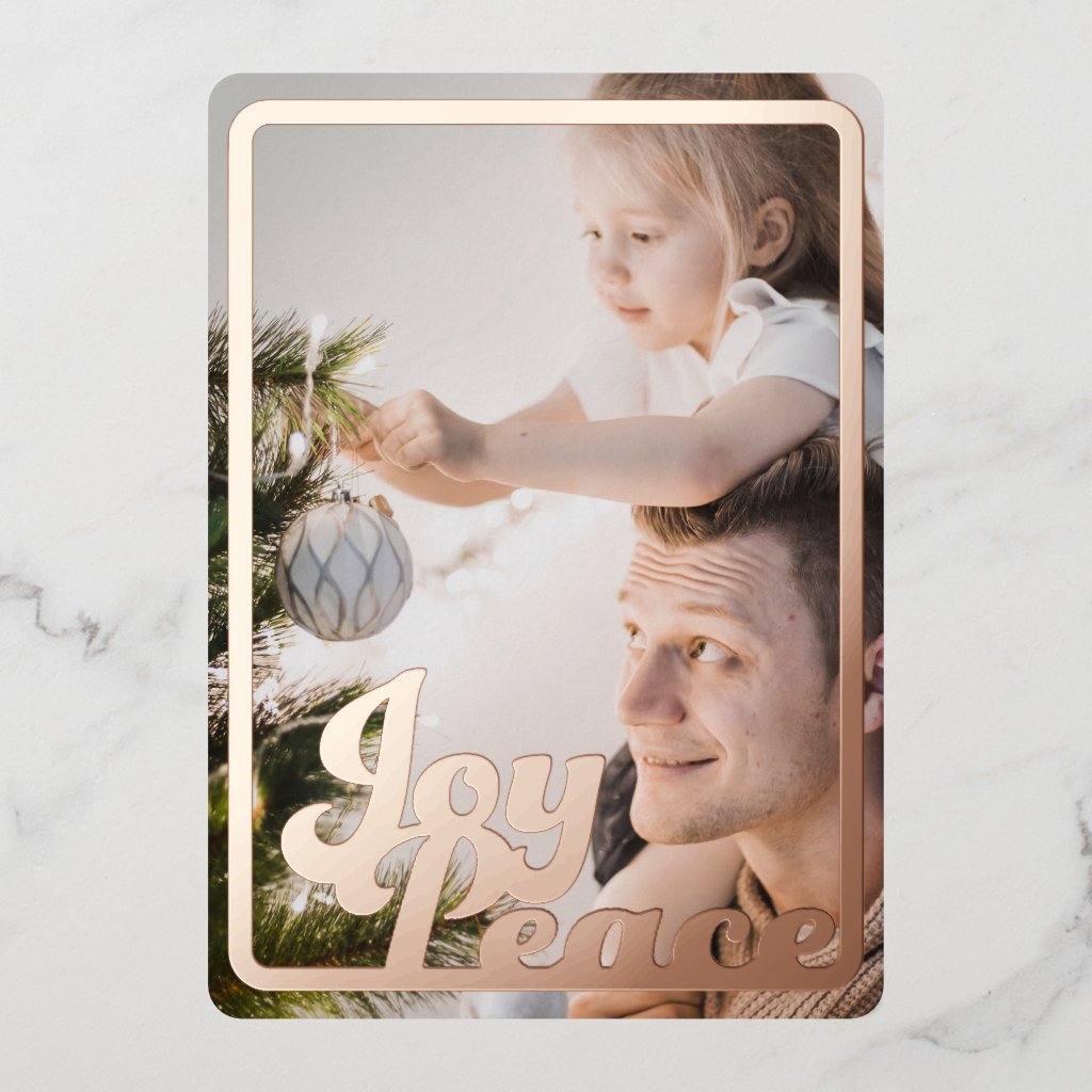 Christmas Joy Peace Keepsake Photo Rose Gold