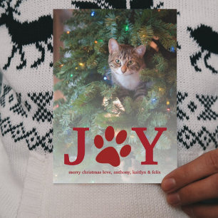 Christmas Joy Pet Holiday Photo Card