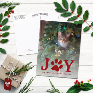 Christmas Joy   Pet Holiday Photo Postcard