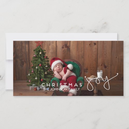 Christmas Joy Photo Card  Hand Lettered