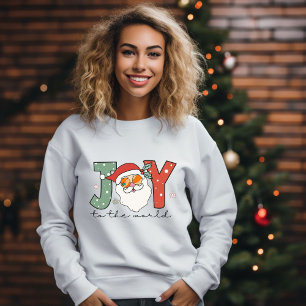 Christmas Joy Retro Santa in Sunglasses Sweatshirt