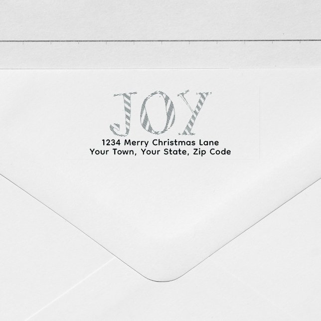 Christmas Joy Return Address Cute Self-inking Stamp (Joy typography self inking return address stamp.)