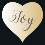 Christmas Joy Shiny Gold Ombre Heart Sticker<br><div class="desc">Elegant Christmas festive envelope seal or gift sticker with the text 'Joy' in chic handwritten script calligraphy on a shiny gold ombre background. Perfect for your Christmas gifts, mailing and festive small business packages. If you need any help or matching products please contact us at happydolphinstudio.com. Exclusively designed for you...</div>