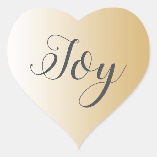 Christmas Joy Shiny Gold Ombre Heart Sticker