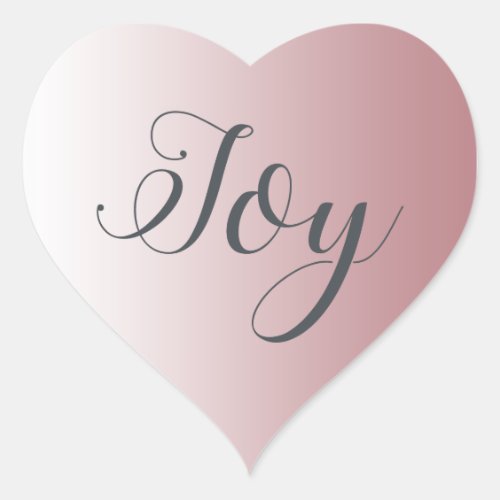 Christmas Joy Shiny Pink Ombre  Heart Sticker