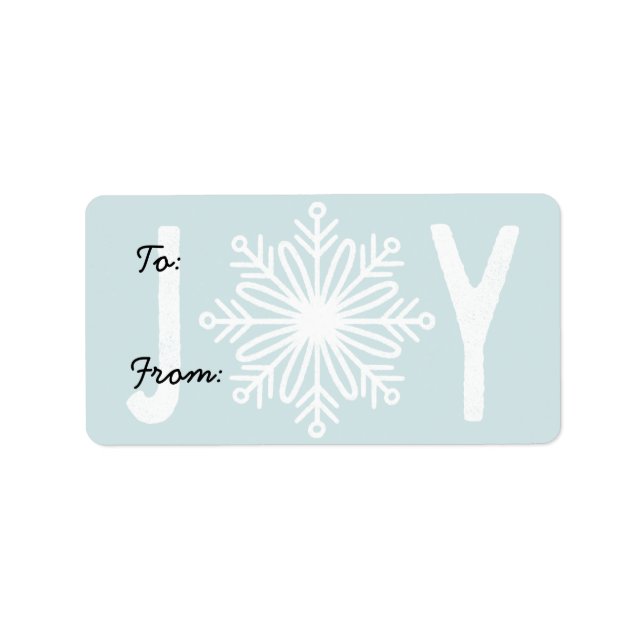 Christmas JOY Snowflake Gift Label (Front)