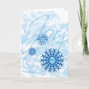 Christmas Joy Snowflake Holiday Xmas Blank Inside Card